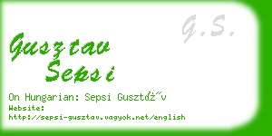 gusztav sepsi business card